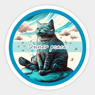 Inner Peace - Meditating Cat Sticker